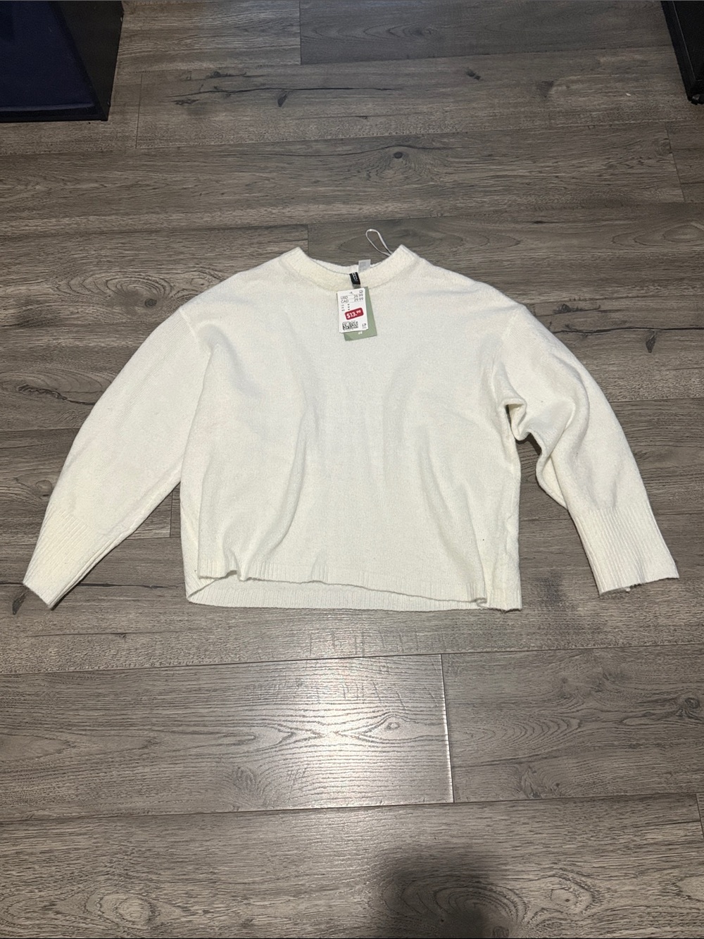 Divided Cream Crewneck Knit Sweater
